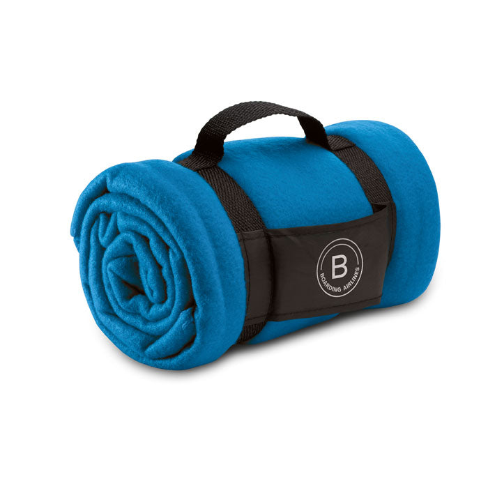 Fleece-Decke mit Trageriemen aus Nylon. 180g/m² Fleece.