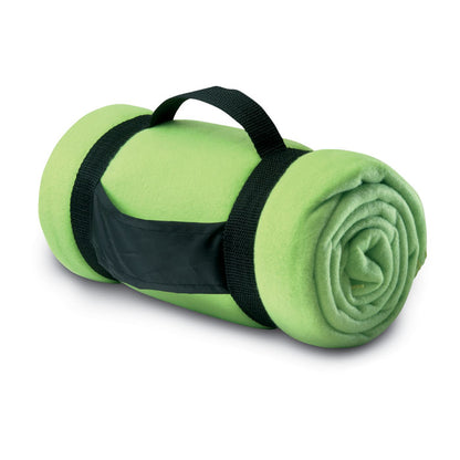 Fleece-Decke mit Trageriemen aus Nylon. 180g/m² Fleece.