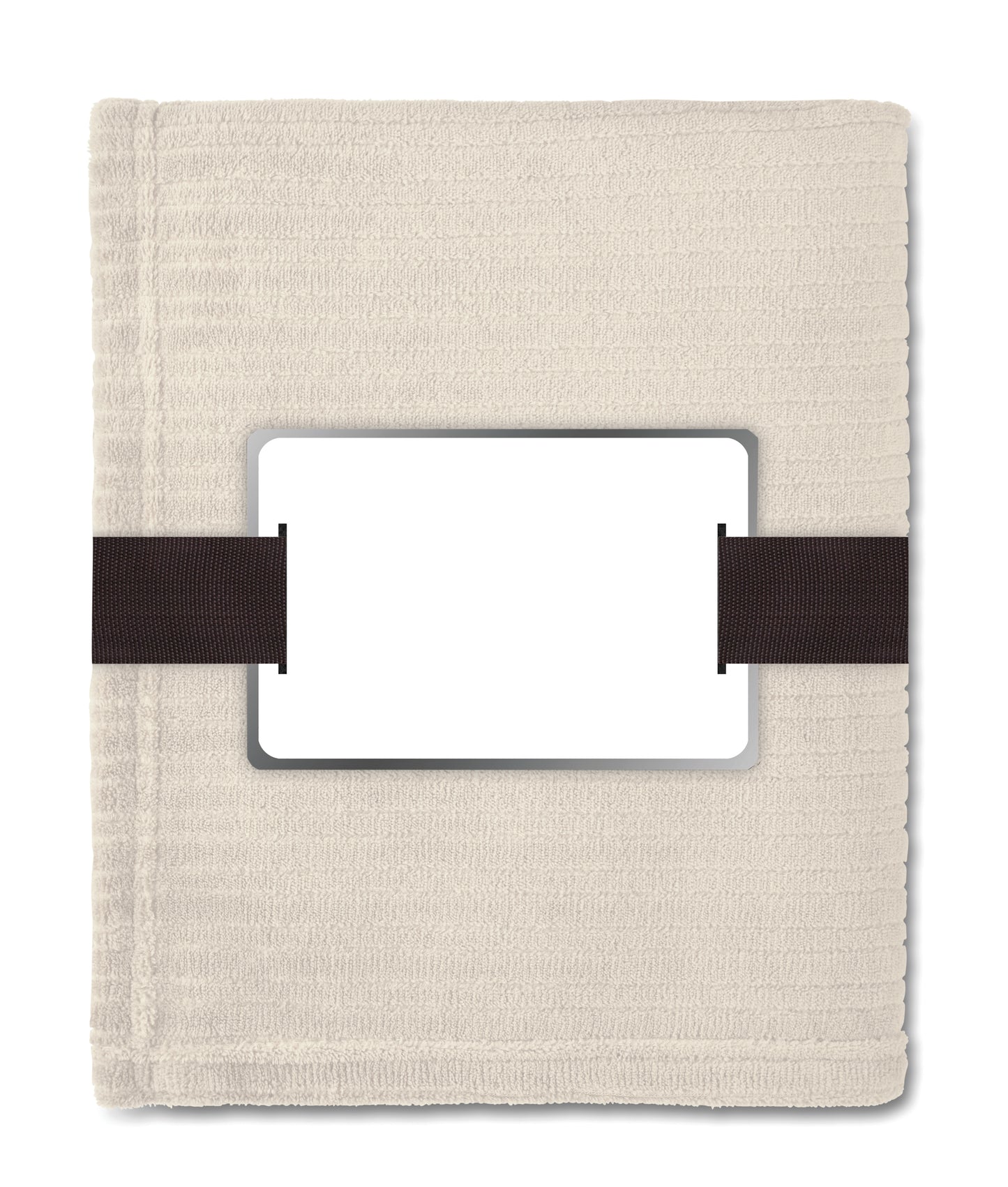 Softe Fleece-Decke 240 g/m². Inkl. Band mit bedruckbarer Karte.