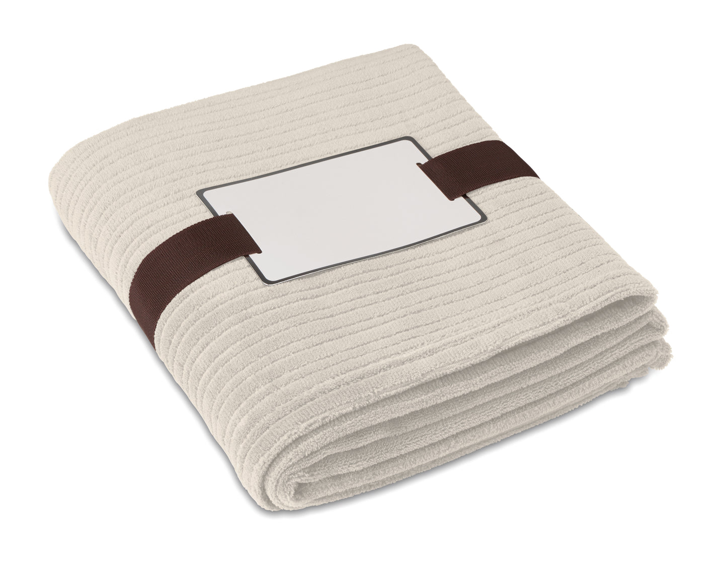 Softe Fleece-Decke 240 g/m². Inkl. Band mit bedruckbarer Karte.