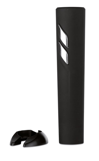 Elektrischer Flaschenöffner. Gehäuse in schwarz-mattem Finish. Inkl. Folienschneider. Exklusive 4 AA Batterien.