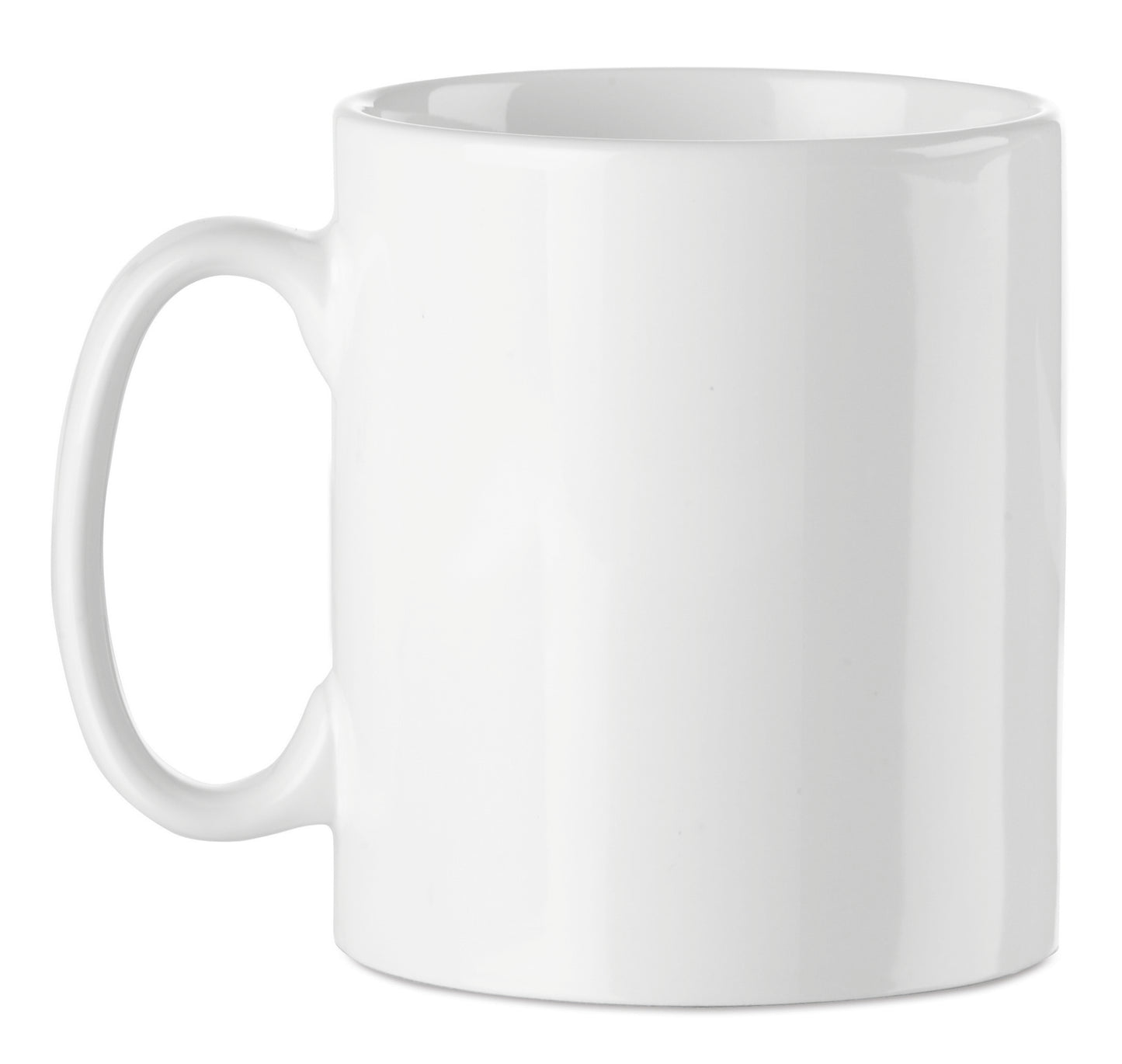 Kaffeebecher aus Keramik. Spezielle Beschichtung für Sublimationsdruck. Füllmenge: 300 ml. Verpackt in