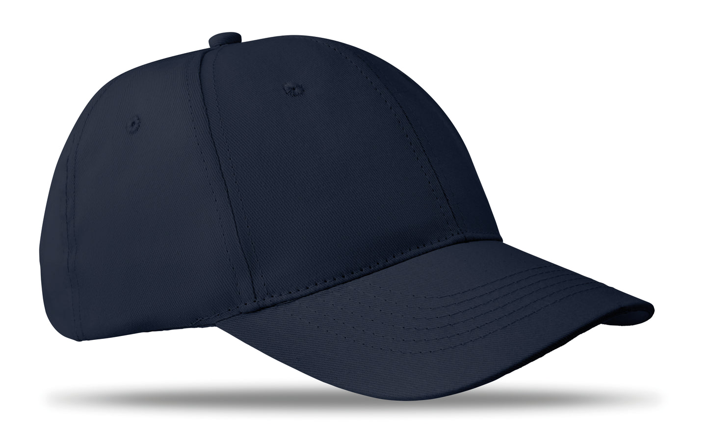 6-Panel-Baseball Cap aus Baumwolltwill 160 g/m² mit verstellbarem Klettverschluss. 6 umstickte Belüftungslöcher