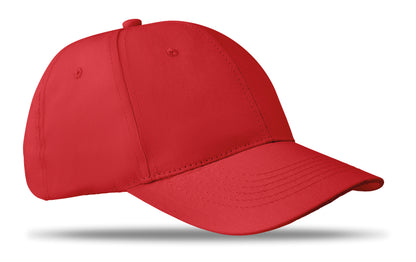 6-Panel-Baseball Cap aus Baumwolltwill 160 g/m² mit verstellbarem Klettverschluss. 6 umstickte Belüftungslöcher