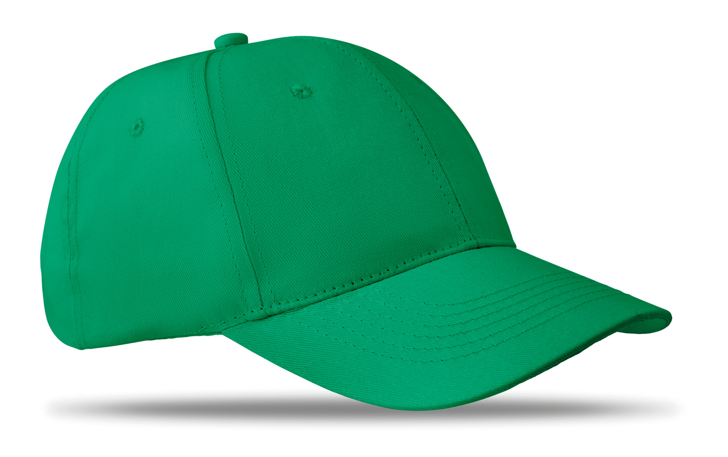 6-Panel-Baseball Cap aus Baumwolltwill 160 g/m² mit verstellbarem Klettverschluss. 6 umstickte Belüftungslöcher