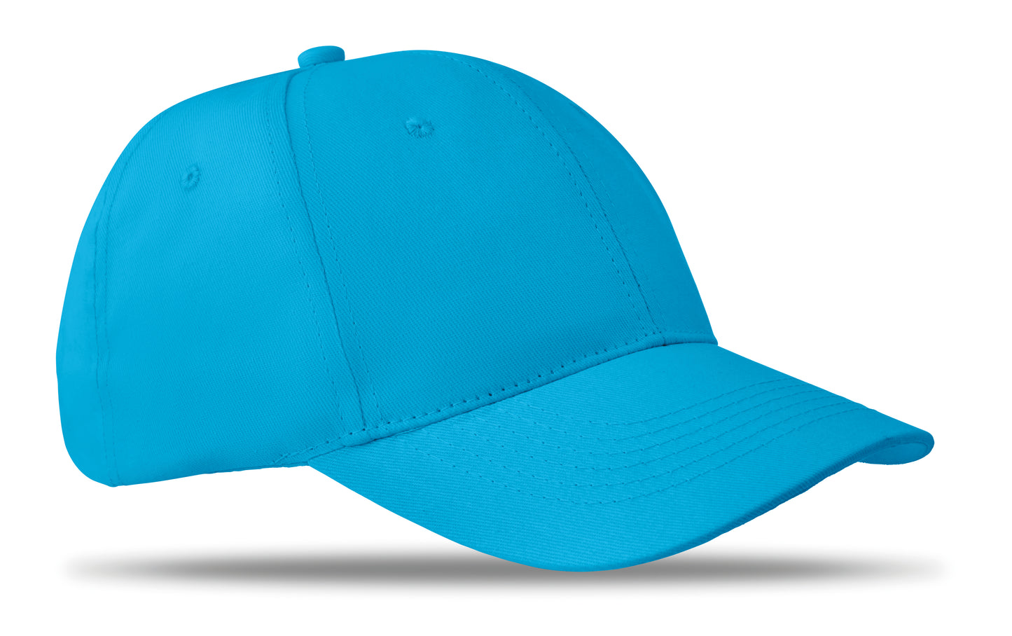6-Panel-Baseball Cap aus Baumwolltwill 160 g/m² mit verstellbarem Klettverschluss. 6 umstickte Belüftungslöcher