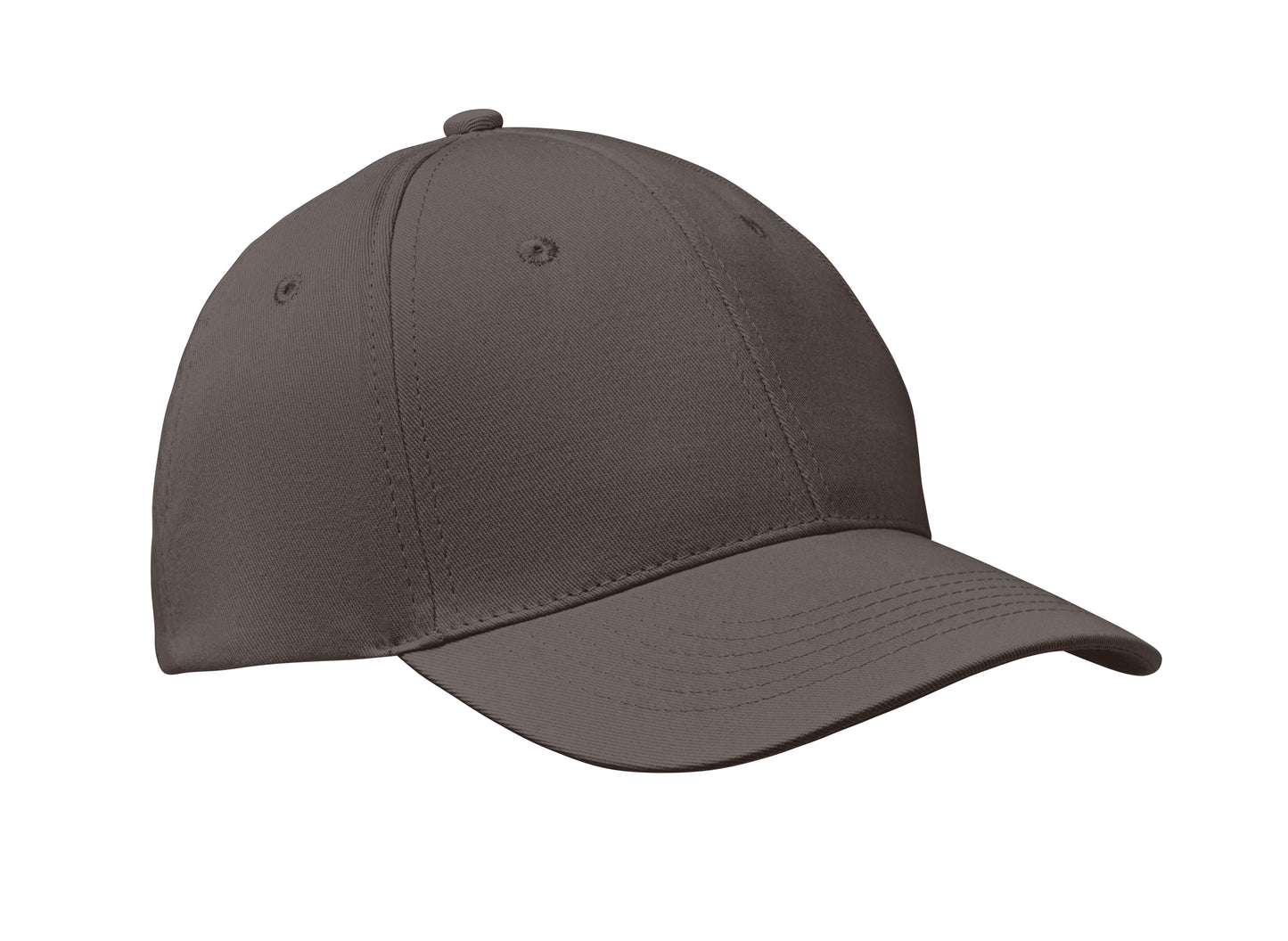 6-Panel-Baseball Cap aus Baumwolltwill 160 g/m² mit verstellbarem Klettverschluss. 6 umstickte Belüftungslöcher