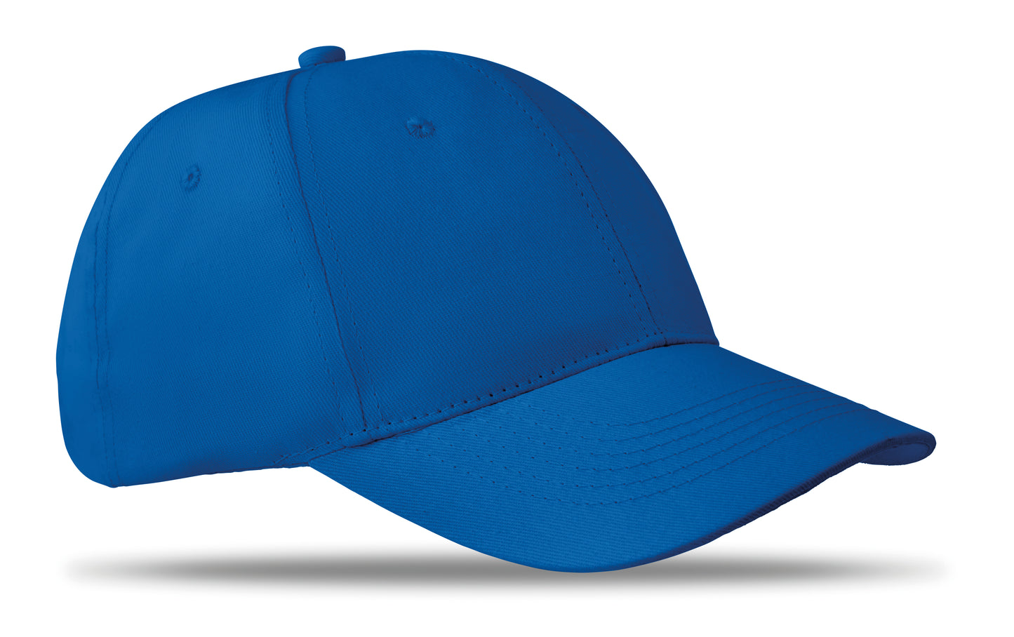 6-Panel-Baseball Cap aus Baumwolltwill 160 g/m² mit verstellbarem Klettverschluss. 6 umstickte Belüftungslöcher