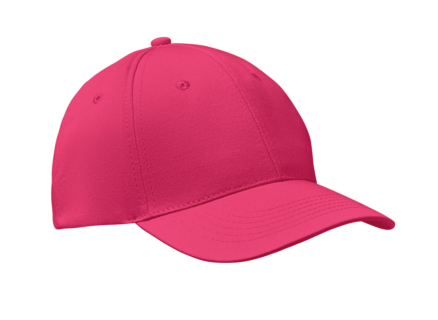 6-Panel-Baseball Cap aus Baumwolltwill 160 g/m² mit verstellbarem Klettverschluss. 6 umstickte Belüftungslöcher