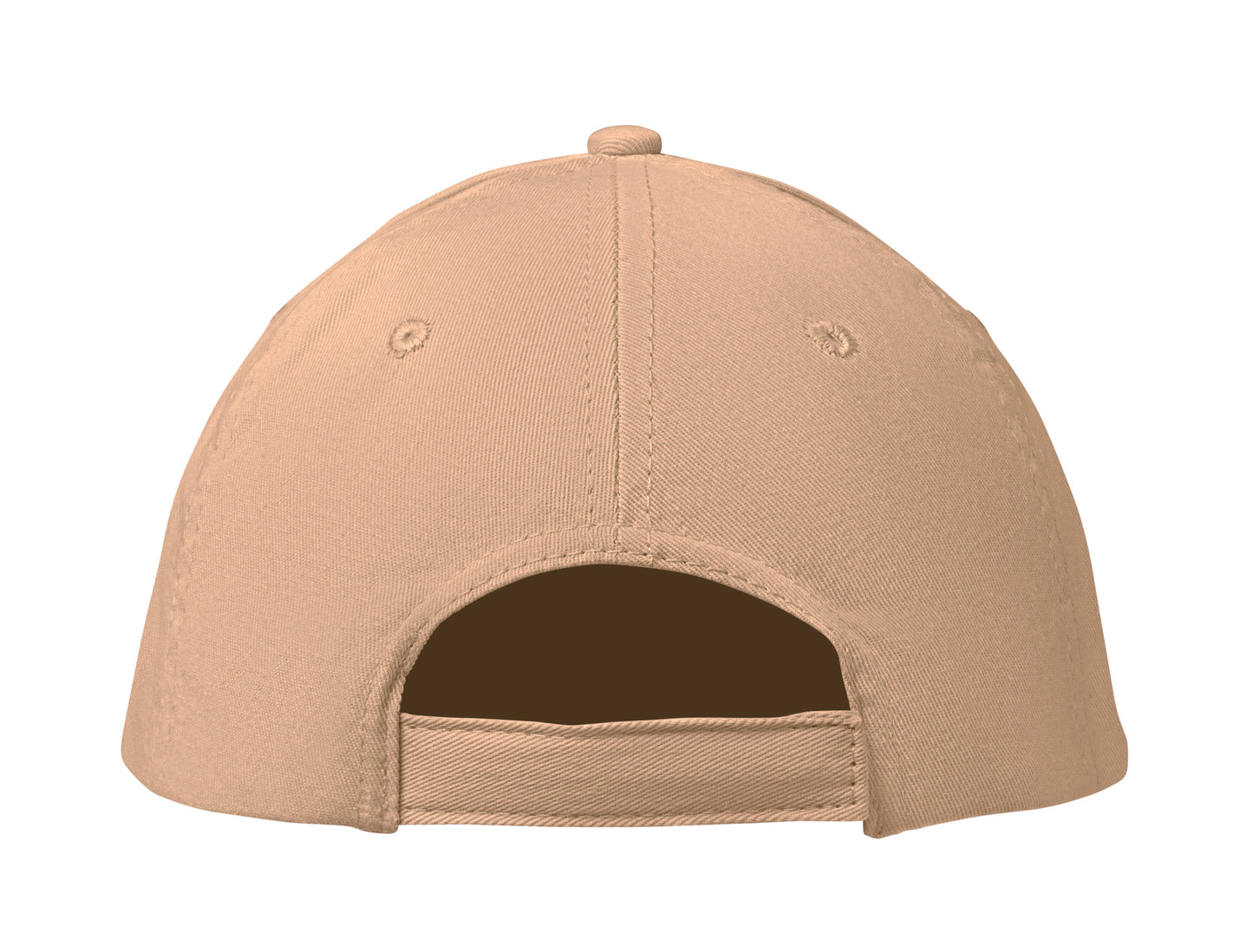 6-Panel-Baseball Cap aus Baumwolltwill 160 g/m² mit verstellbarem Klettverschluss. 6 umstickte Belüftungslöcher