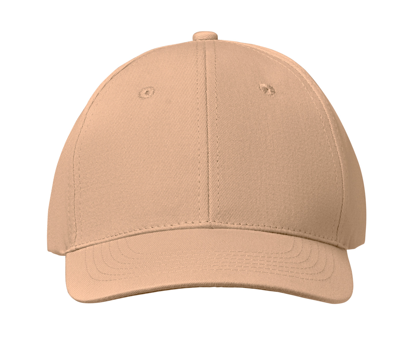 6-Panel-Baseball Cap aus Baumwolltwill 160 g/m² mit verstellbarem Klettverschluss. 6 umstickte Belüftungslöcher