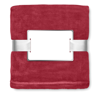 Flanell Fleece-Decke 280 g/m². Inkl. Band mit bedruckbarer Karte.