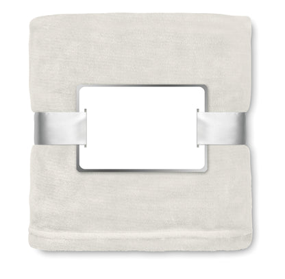 Flanell Fleece-Decke 280 g/m². Inkl. Band mit bedruckbarer Karte.