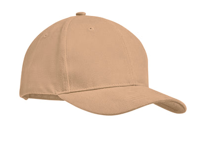 6-Panel-Baseball Cap aus gebürsteter schwerer Baumwolle 270 g/m² mit verstellbarer Schnalle aus