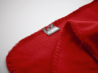 Fleece-Reisedecke aus RPET. Lieferung in RPET Polyester Hülle. 180 g/m² Fleece.
