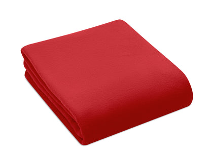 Fleece-Reisedecke aus RPET. Lieferung in RPET Polyester Hülle. 180 g/m² Fleece.