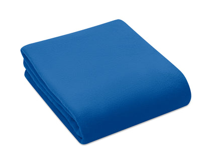 Fleece-Reisedecke aus RPET. Lieferung in RPET Polyester Hülle. 180 g/m² Fleece.