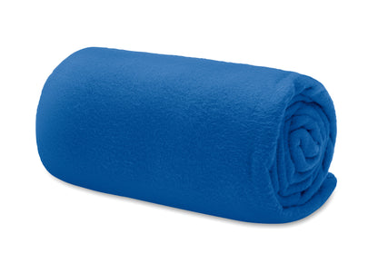 Fleece-Reisedecke aus RPET. Lieferung in RPET Polyester Hülle. 180 g/m² Fleece.