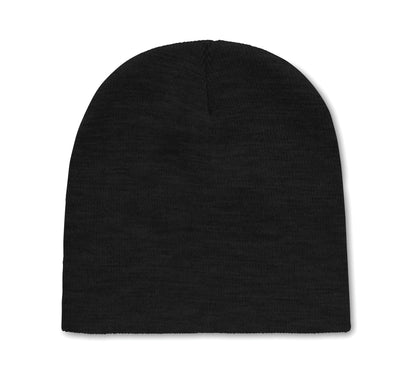 Gestrickte Beanie aus softem elastischem RPET Polyester. Unisex.
