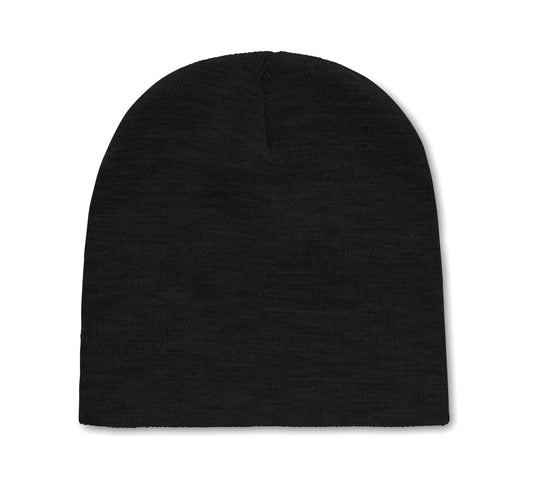 Gestrickte Beanie aus softem elastischem RPET Polyester. Unisex.