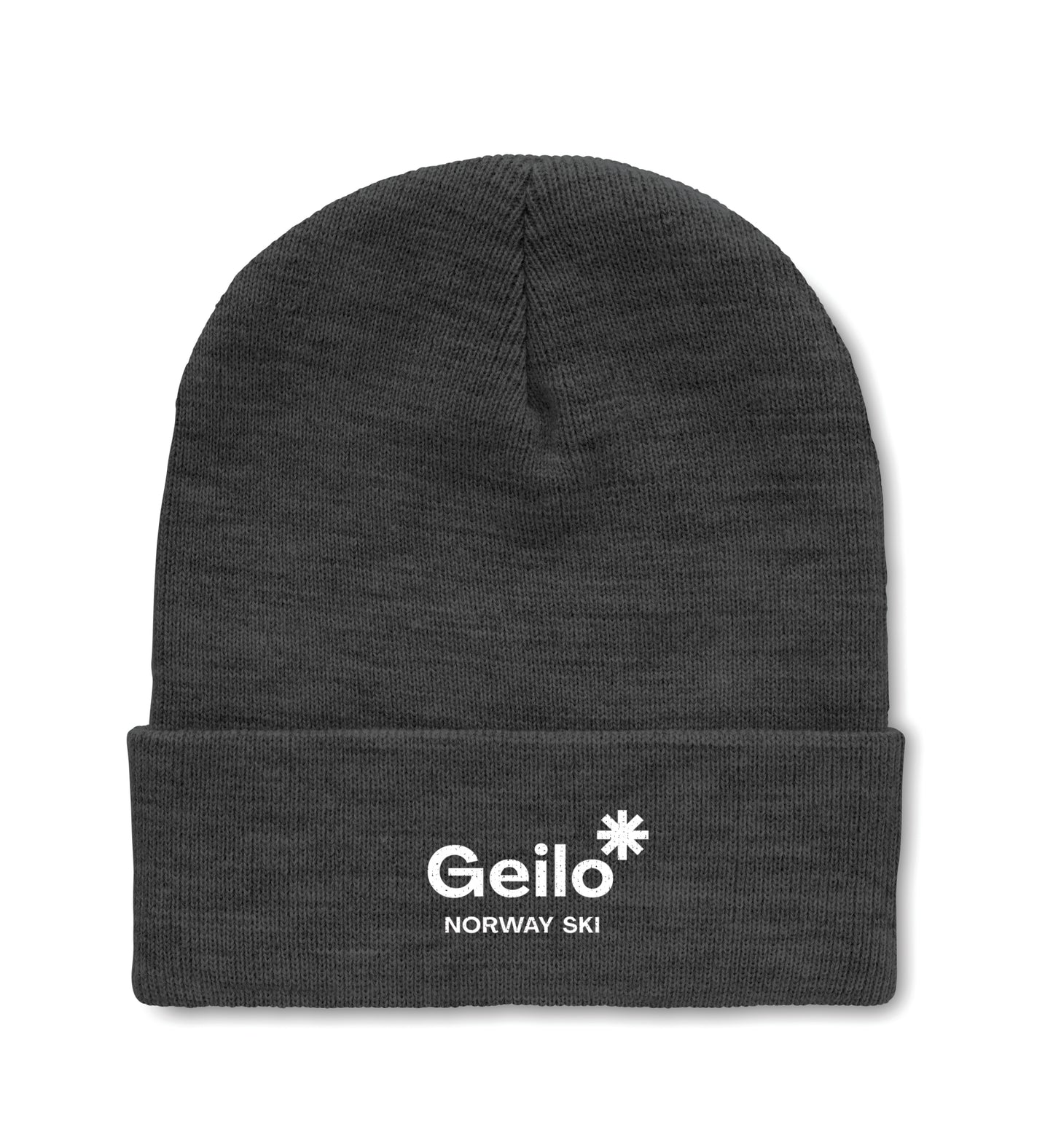 Gestrickte Beanie aus softem elastischem RPET Polyester. Mit Umschlag. Unisex.