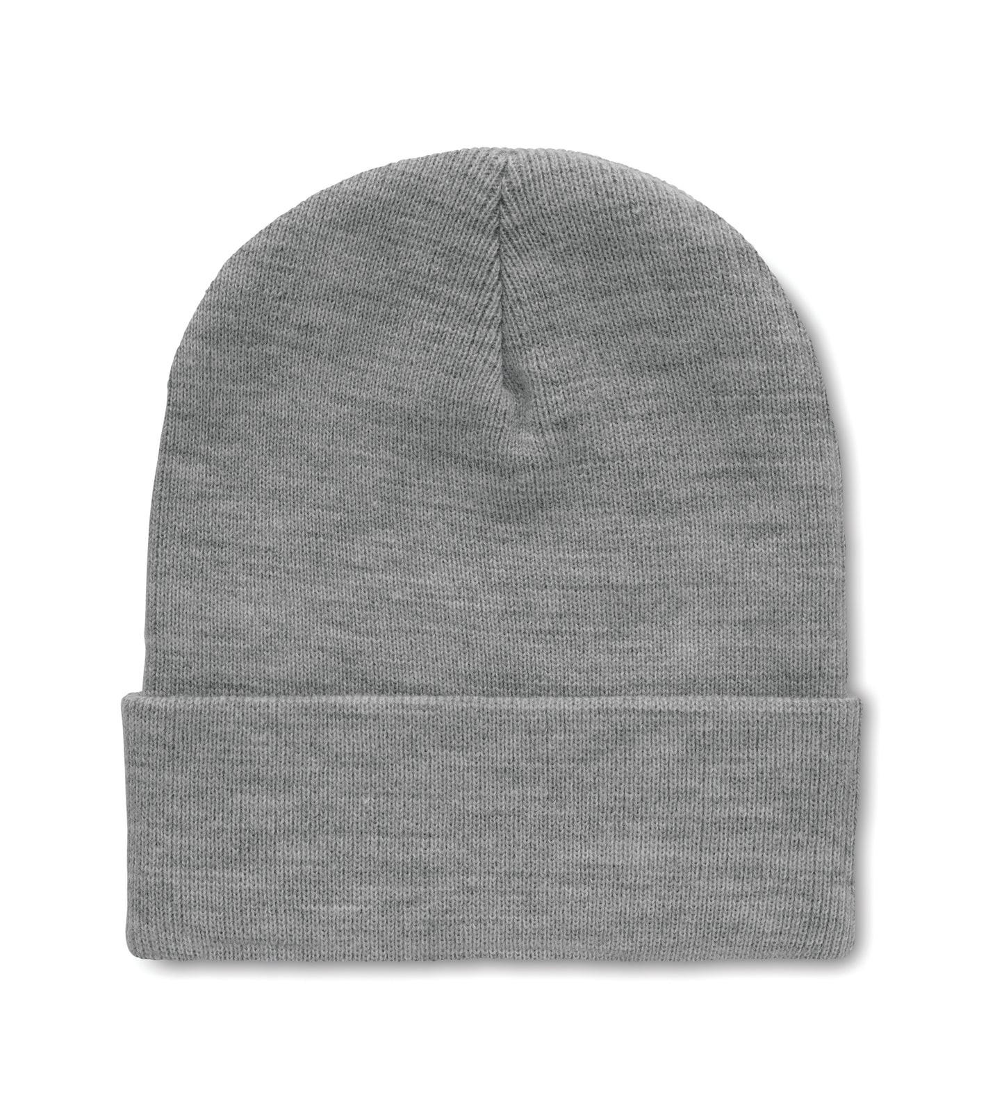 Gestrickte Beanie aus softem elastischem RPET Polyester. Mit Umschlag. Unisex.